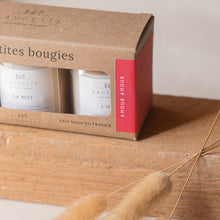 Charger l'image dans la galerie, Coffret Amour Amour - 3 Bougies artisanales parfumées à la cire de soja naturelle - Thé d’amour, La Nuit et L’aube.