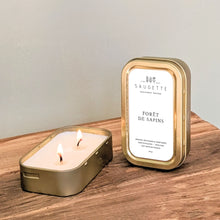 Charger l'image dans la galerie, Forêt de sapins - Les p'tites Saugette - 2 mèches - Bougie artisanale parfumée à la cire de soja naturelle