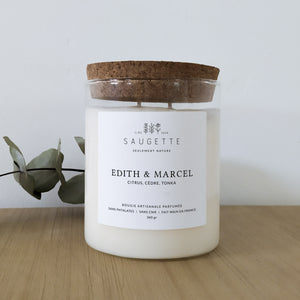Edith & Marcel  - Bougie artisanale parfumée à la cire de soja naturelle
