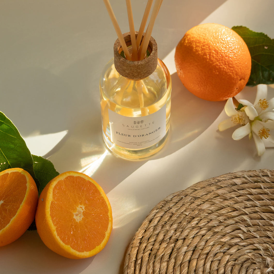 Fleur d’oranger - Diffuseur de parfum d’ambiance et ses 8 roseaux en fibre naturelle