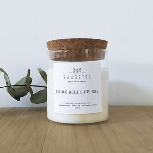 Poire Belle Hélène - Bougie artisanale parfumée à la cire de soja naturelle