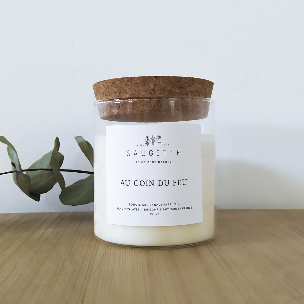 Au coin du feu - Bougie artisanale parfumée à la cire de soja naturelle