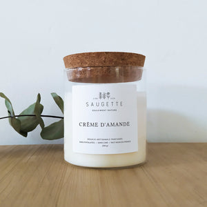 Crème d'amande - Bougie artisanale parfumée à la cire de soja naturelle
