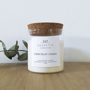 Chocolat chaud - Bougie artisanale parfumée à la cire de soja naturelle