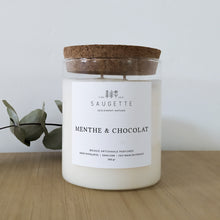 Charger l&#39;image dans la galerie, Menthe &amp; Chocolat - Bougie artisanale parfumée à la cire de soja naturelle
