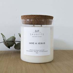 Jane et Serge  - Bougie artisanale parfumée à la cire de soja naturelle