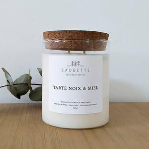Tarte noix & miel - Bougie artisanale parfumée à la cire de soja naturelle