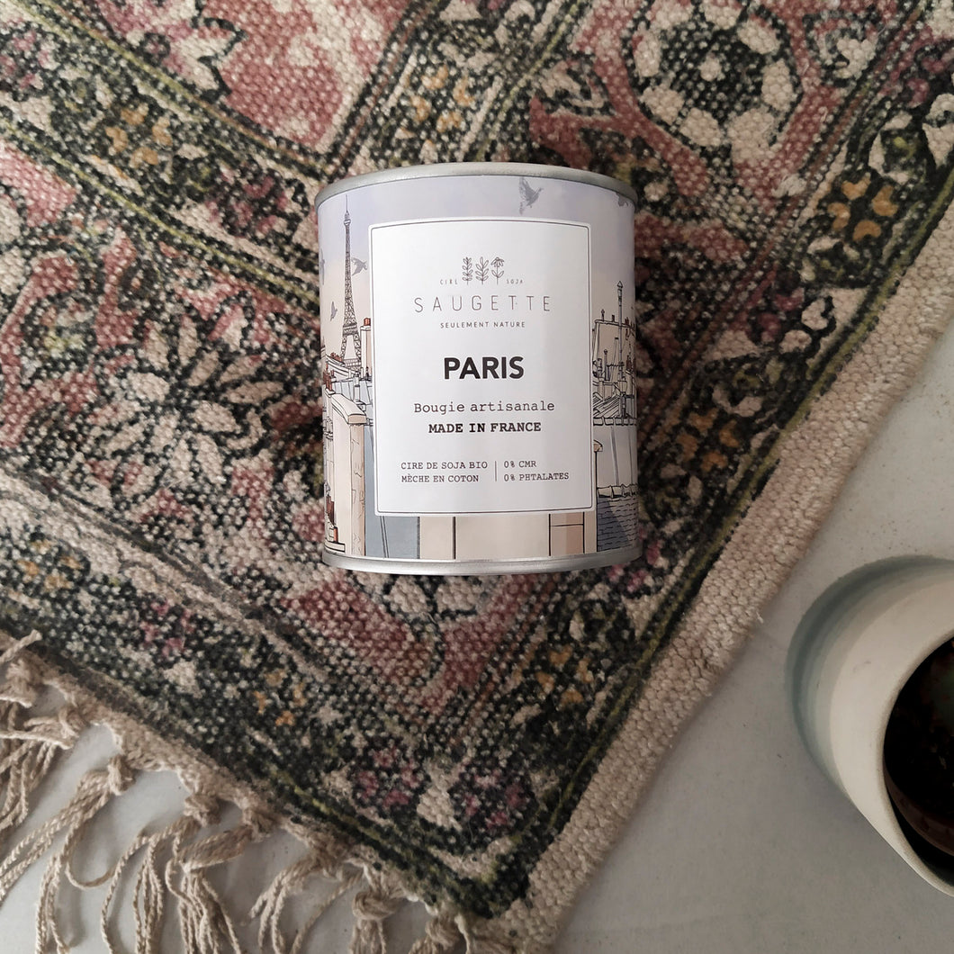 Paris - Bougie artisanale parfumée à la cire de soja naturelle