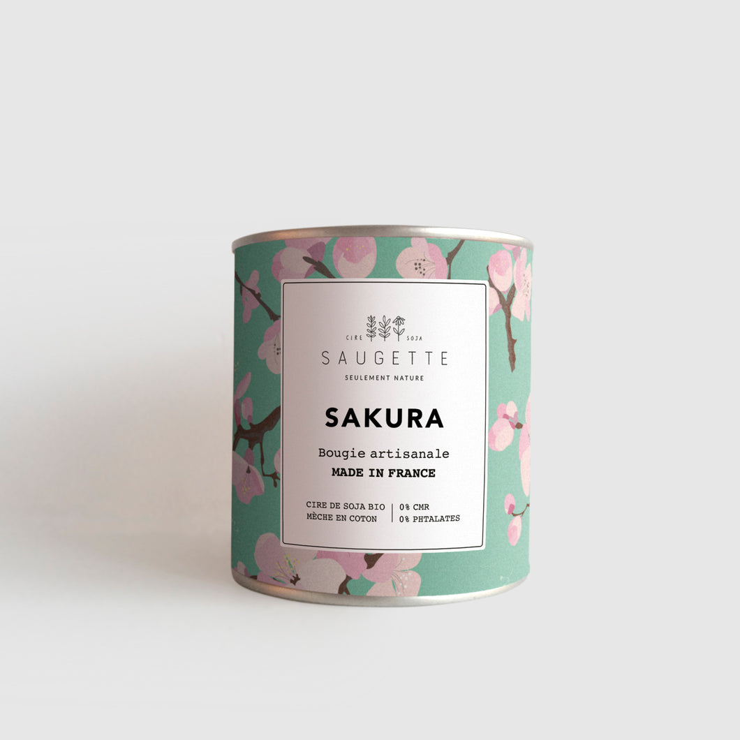 Sakura - Bougie artisanale parfumée à la cire de soja naturelle